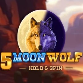 5 Moon Wolf slot logo by Apparat Gaming at AllySpin Casino