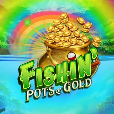Fishin Pots Of Gold slot logo by Gameburger Studios at AllySpin Casino