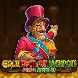 Gold Factory Jackpots Mega Moolah logo by Aurum Signature Studios at AllySpin Casino