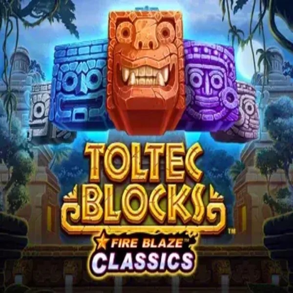 Fire Blaze: Toltec Blocks logo by Rarestone Gaming AllySpin Casino