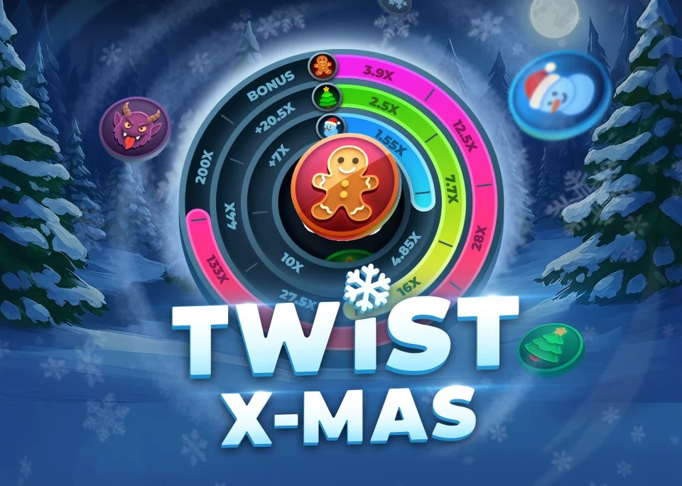 Twist X-mas slot logo by InOut at AllySpin Casino